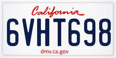 CA license plate 6VHT698