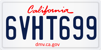 CA license plate 6VHT699