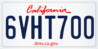 CA license plate 6VHT700