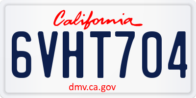 CA license plate 6VHT704