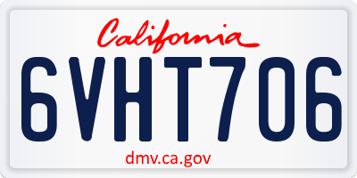 CA license plate 6VHT706