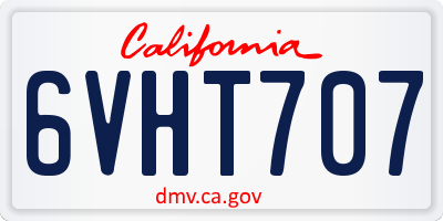 CA license plate 6VHT707