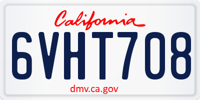 CA license plate 6VHT708