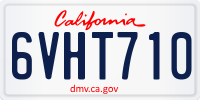 CA license plate 6VHT710