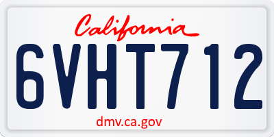 CA license plate 6VHT712