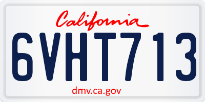 CA license plate 6VHT713