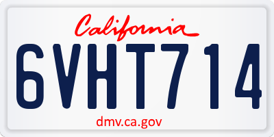 CA license plate 6VHT714