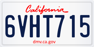 CA license plate 6VHT715