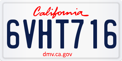 CA license plate 6VHT716