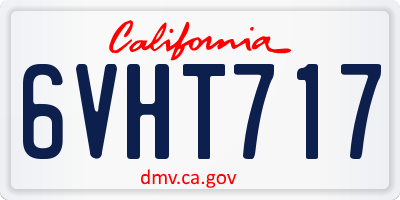 CA license plate 6VHT717