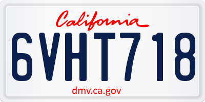 CA license plate 6VHT718