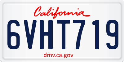 CA license plate 6VHT719