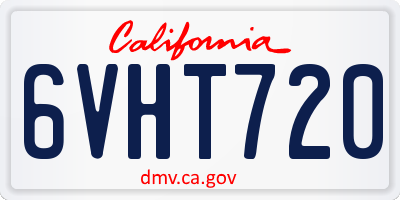 CA license plate 6VHT720