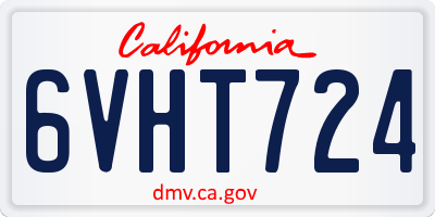 CA license plate 6VHT724
