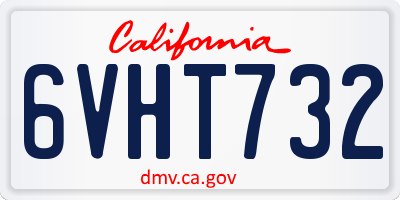 CA license plate 6VHT732