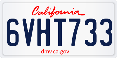 CA license plate 6VHT733