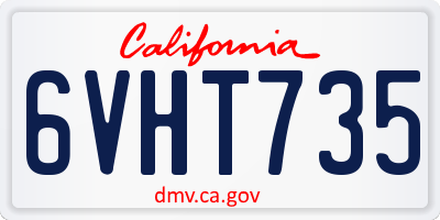 CA license plate 6VHT735