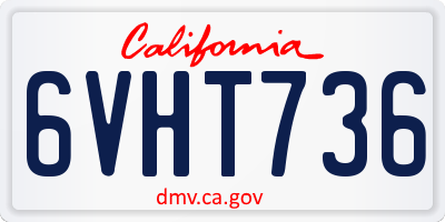CA license plate 6VHT736