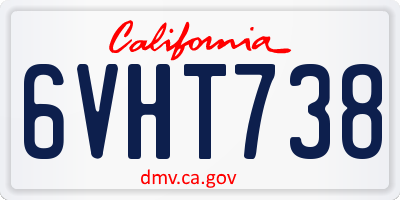 CA license plate 6VHT738