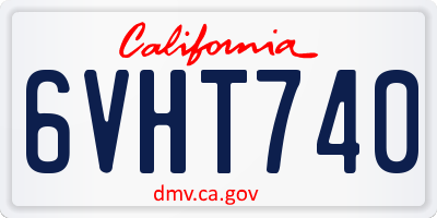 CA license plate 6VHT740