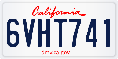 CA license plate 6VHT741