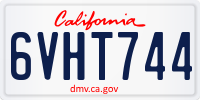 CA license plate 6VHT744