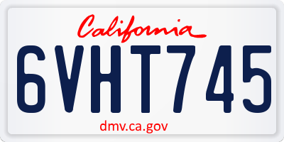 CA license plate 6VHT745