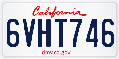 CA license plate 6VHT746