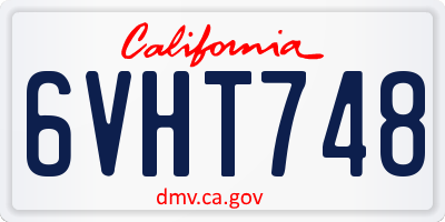 CA license plate 6VHT748