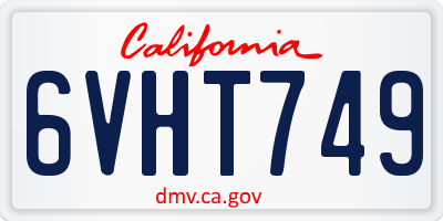 CA license plate 6VHT749