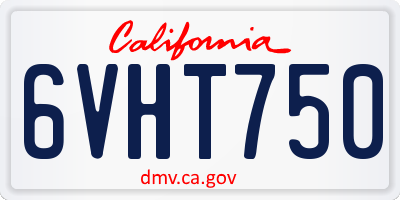 CA license plate 6VHT750