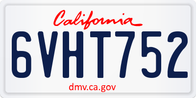 CA license plate 6VHT752