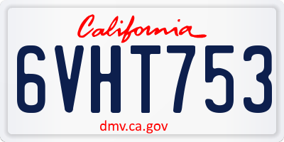 CA license plate 6VHT753