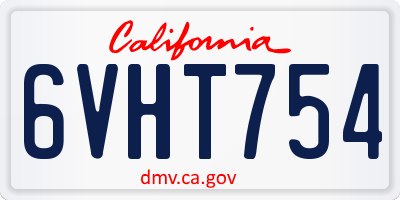 CA license plate 6VHT754