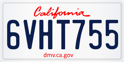 CA license plate 6VHT755