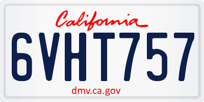 CA license plate 6VHT757
