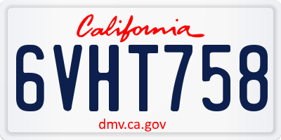 CA license plate 6VHT758