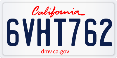 CA license plate 6VHT762