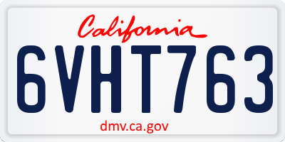 CA license plate 6VHT763