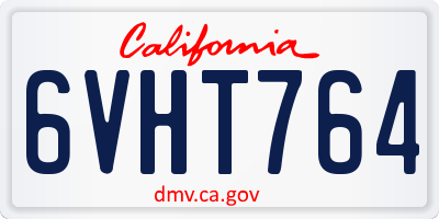 CA license plate 6VHT764