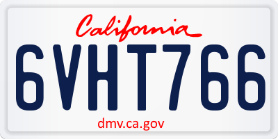 CA license plate 6VHT766