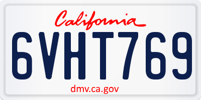 CA license plate 6VHT769