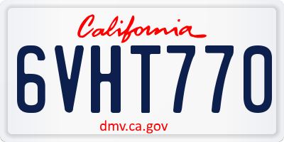 CA license plate 6VHT770