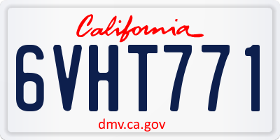 CA license plate 6VHT771