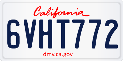 CA license plate 6VHT772