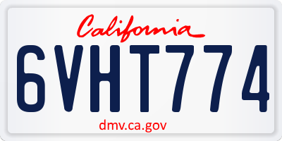 CA license plate 6VHT774
