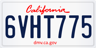 CA license plate 6VHT775