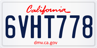 CA license plate 6VHT778