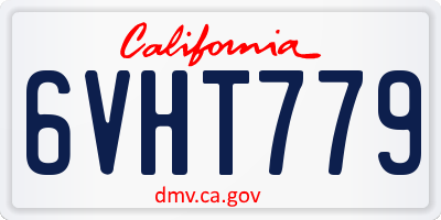 CA license plate 6VHT779