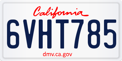 CA license plate 6VHT785